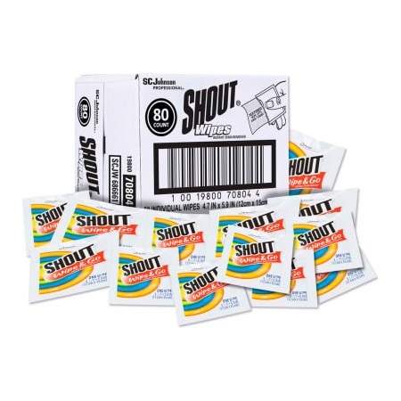 Sc Johnson Shout Instant Stain Remover Wipes, 4.7" x 5.9", 80 Wipes 686661
